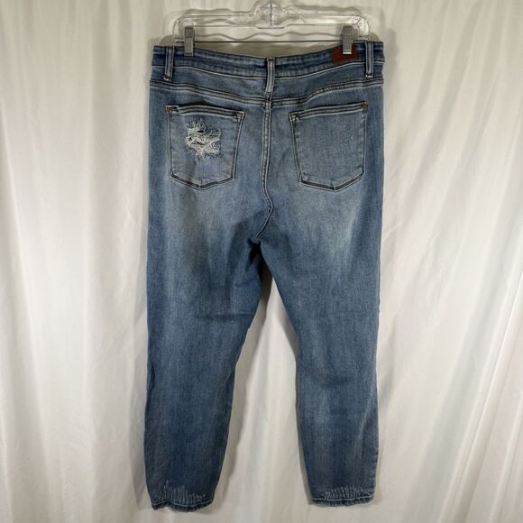 Judy Blue Boyfriend Fit Jeans Women's 13 31 Light Wash Blue Denim Distressed - Picture 9 of 12
